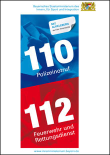 Notruf 112 und Polizeinotruf 110 - Faltblatt