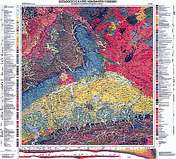 Produktbild 1 für den Artikel: Geologische Karte 1:500 000 Bayern