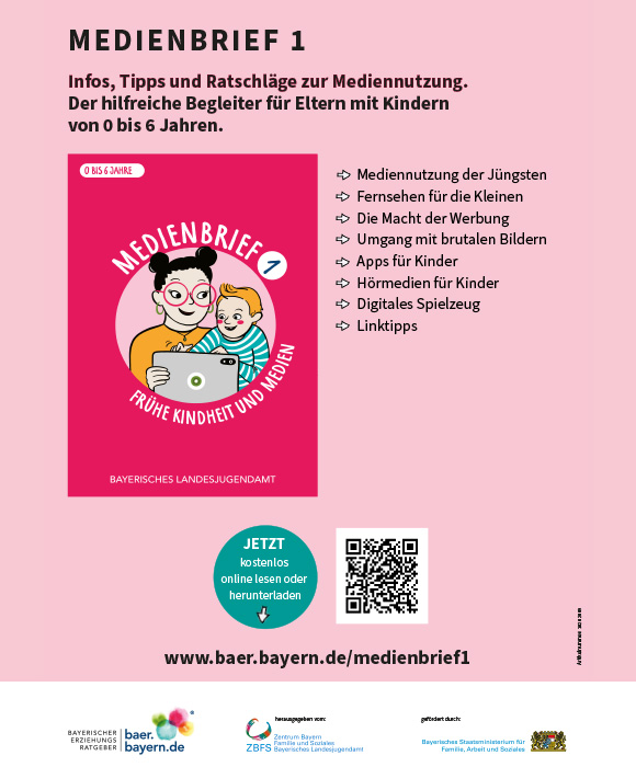 Detailansicht zu Flyer Medienbrief 1:  Frühe Kindheit und Medien - 0 bis 6 Jahre