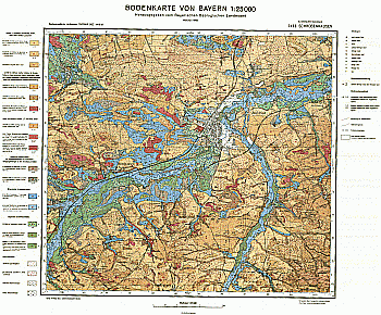 Produktbild 1 für den Artikel: Bodenkarte m. Erläuterung 1:25 000 7433 Schrobenhausen