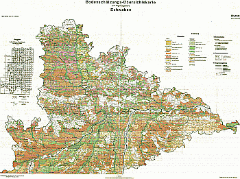 Produktbild 1 für den Artikel: Bodenschätzungs-Übersichtskarte 1:100 000 Regierungsbezirk Schwaben Blatt III