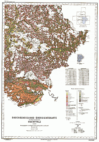 Produktbild 1 für den Artikel: Bodenschätzungs-Übersichtskarte 1:100 000 Regierungsbezirk Oberpfalz Blatt III