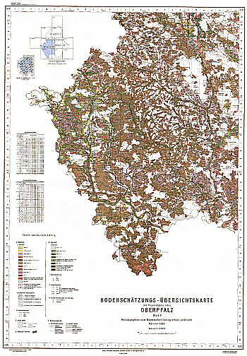 Produktbild 1 für den Artikel: Bodenschätzungs-Übersichtskarte 1:100 000 Regierungsbezirk Oberpfalz Blatt II