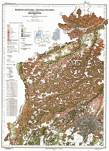 Produktbild 1 für den Artikel: Bodenschätzungs-Übersichtskarte 1:100 000 Regierungsbezirk Oberbayern Blatt I