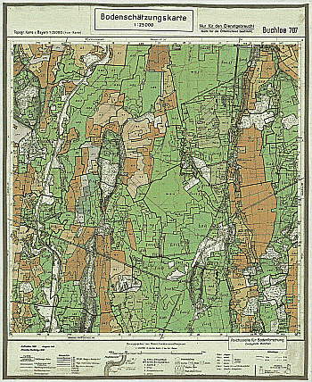 Produktbild 1 für den Artikel: Bodenschätzungskarte 1:25 000 707 Buchloe