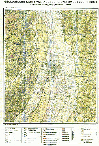 Produktbild 1 für den Artikel: Geologische Karte m. Erläuterung 1:50 000 Augsburg und Umgebung