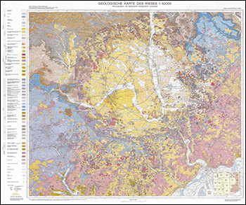 Produktbild 1 für den Artikel: Geologische Karte 1:50 000 Ries mit Kurzerläuterungen auf der Rückseite