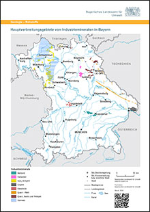 Hauptverbreitungsgebiete von Industriemineralen in Bayern