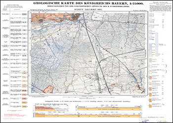 Produktbild 1 für den Artikel: Historische Geologische Karte 1:25 000 7734 Dachau (alte Nummer 667)