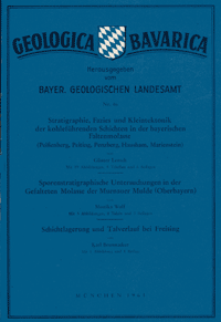 Produktbild 1 für den Artikel: Geologica Bavarica Band 46: Stratigraphie, Fazies u.Kleintektonik d. kohleführenden Schichten i. d. bay. Faltenmolasse (a). Sporenstratigraphische Untersuchung i. d. gefalteten Molasse d. Murnauer Mulde (b). Schichtlagerung u.Talverlauf b.F