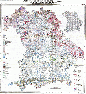 Produktbild 1 für den Artikel: Geologica Bavarica mit Geologischer Sonderkarte Band 77: Lagerstätten in Bayern. Erze, Industrieminerale, Salze und Brennstoffe.