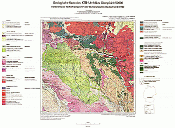 Produktbild 1 für den Artikel: Sonderband mit Geologischer Karte 1:50 000 Geologie im Umfeld der Kontinentalen Tiefbohrung Oberpfalz.