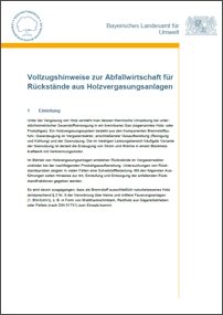 Detailansicht zu Vollzugshinweise zur Abfallwirtschaft für Rückstände aus Holzvergasungsanlagen