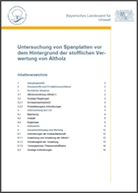 Detailansicht zu Untersuchung von Spanplatten vor dem Hintergrund der stofflichen Verwertung von Altholz