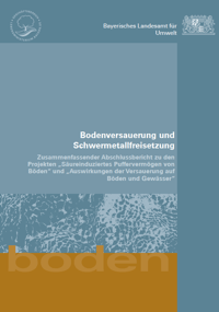 Detailansicht zu Bodenversauerung und Schwermetallfreisetzung - Zusammenfassender Abschlussbericht zu den Projekten Säureinduziertes Puffervermögen von Böden und Auswirkungen der Versauerung auf Böden und Gewässer