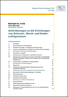 Anforderungen an die Einleitungen von Schmutz-, Misch- und Niederschlagswasser - Merkblatt Nr. 4.4/22